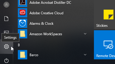 Select Windows icon
